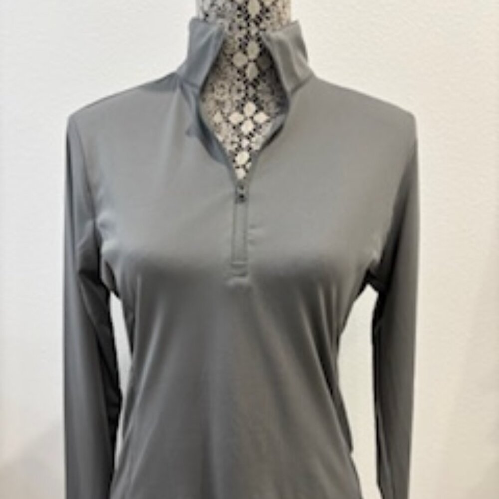 Sport-Tek Grey 1/4 Zip Long Sleeve Pullover Top, Size Small
